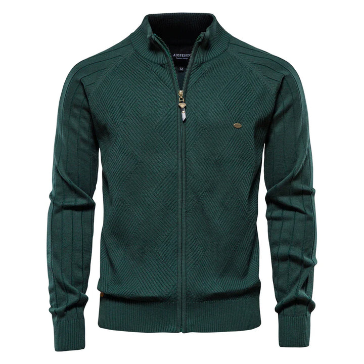 Herren-Strickpullover mit Reißverschluss und Strukturmuster | Veneto